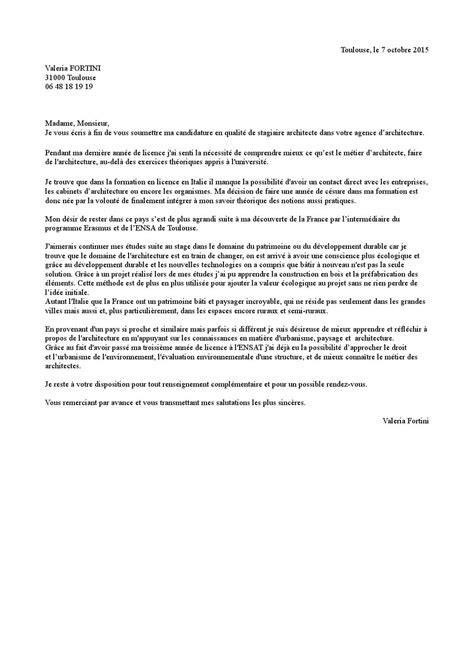 Lettre Motivation Stage Architecte ~ Lettre Exemples