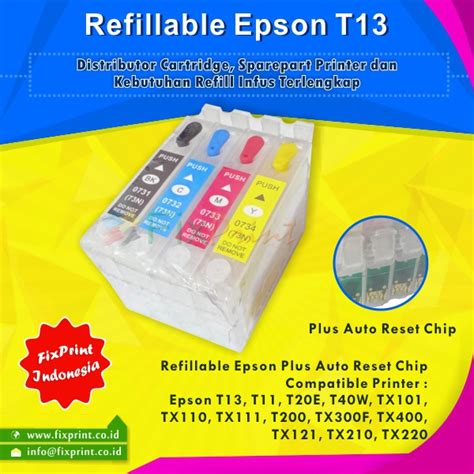 Take advantage of this great deal with our cheap price and discount on our compatible epson t13 cartridge. Jual Refillable Cartridge Epson T13 T11 T20E T40W TX101 ...