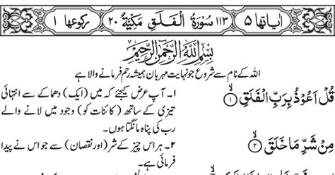 Deen E Islam 113 Surah Al Falaq With Urdu Translation