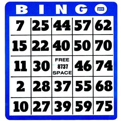 Large Print Bingo Card By Unknown 995 The Numbers On This Large 6