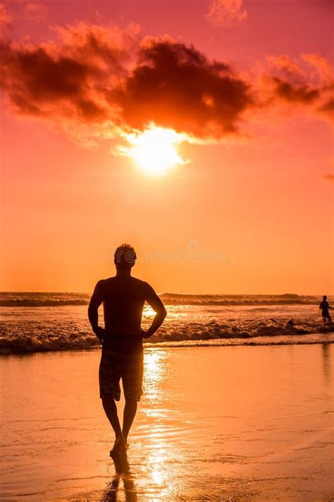 Man On The Beach Stock Photo Image Of Solitude Success 114172532