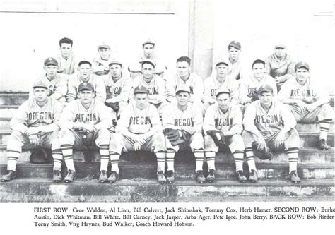 1940 41 Uo Varsity Baseball Team From The 1941 Oregana University Of
