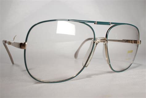 unworn true 80 s zeiss model 5887 detailed gold aviator glasses eyeglass frames made in west