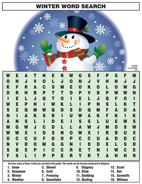Word Serch Winter Words Christmas Activities For Kids Christmas