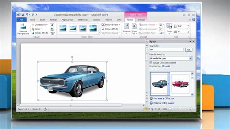 Microsoft Word 2010 How To Insert Clip Art In A Word File In Windows