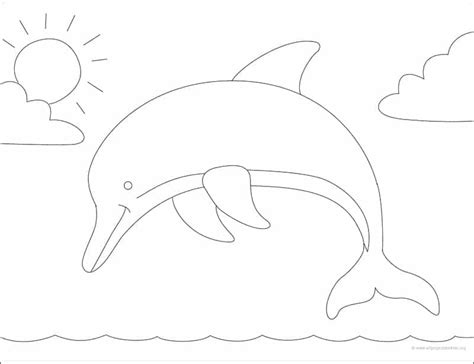 Easy How To Draw A Dolphin Tutorial And Dolphin Coloring Page