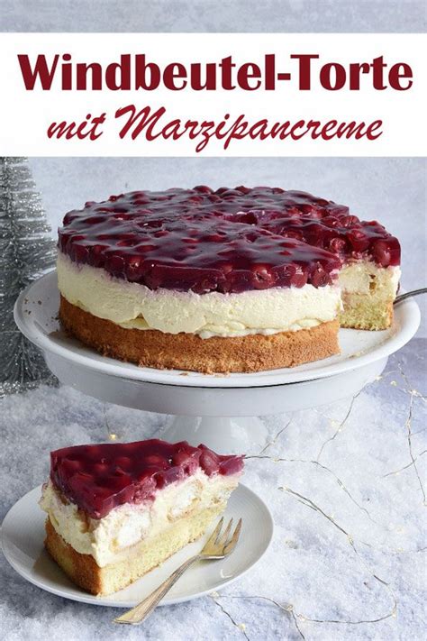 Ohne windbeutel geht hier nichts! Windbeutel-Torte. Mit Marzipancreme. | Kaffee und kuchen ...