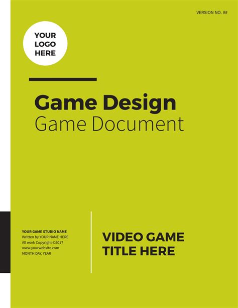 Facade application showing screen and with temporary transitions and example images/text. Professional Game Design Document in 2020 | Game design ...