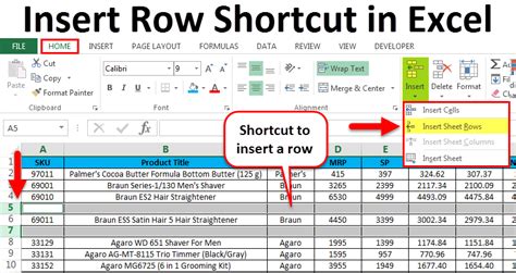 How To Insert A Row In Excel Table Printable Templates Free