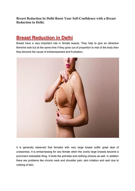 Breast Reduction In Delhi Boost Your Self Confidence With A Breast Reduction In Delhi By Dr