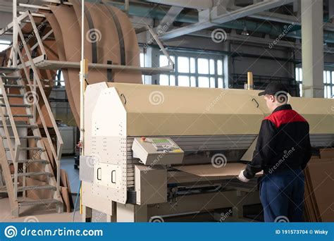 Modern Industrial Factory Producing Cardboard Editorial Stock Image