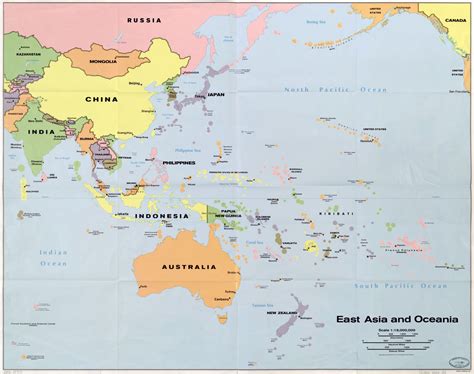 Detailed Political Map Of East Asia And Oceania Oceania Mapsland Images And Photos Finder