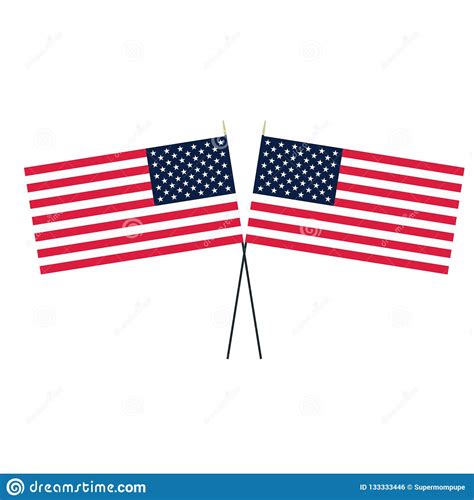 American Flag Or Flag Of The United States Symbol Icon On Background