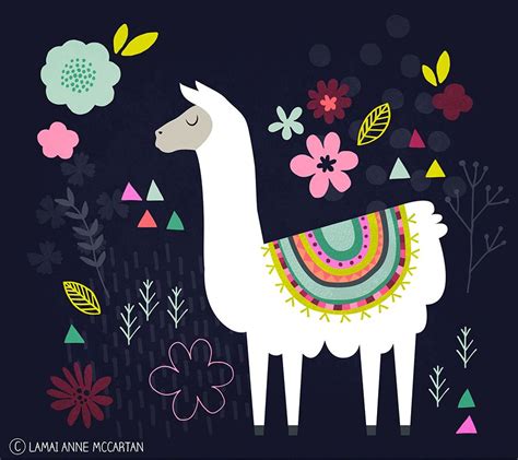 Llama Illustration By Lamai Anne Mccartan Llama Animal Illustration
