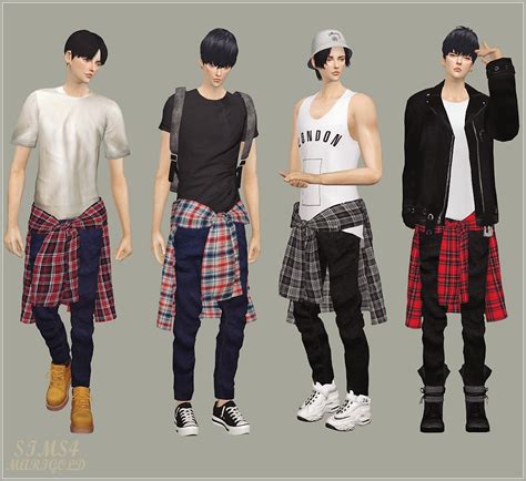Sims 4 Ccs The Best Shirt Jeans For Male By Marigold