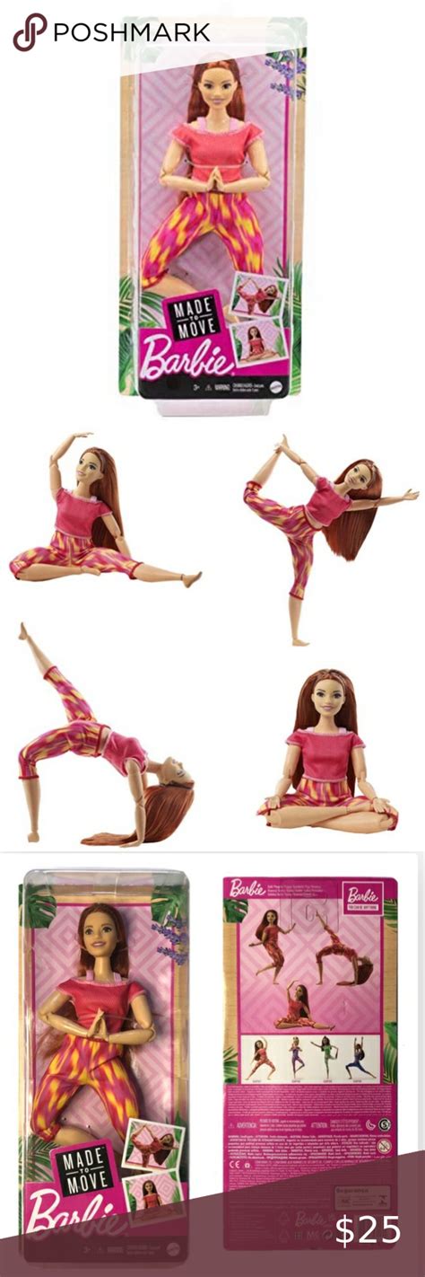 🆕 Barbie Curvy Made To Move Doll Straight Red Hair Flexible Joint Athleisure Wear Mattel