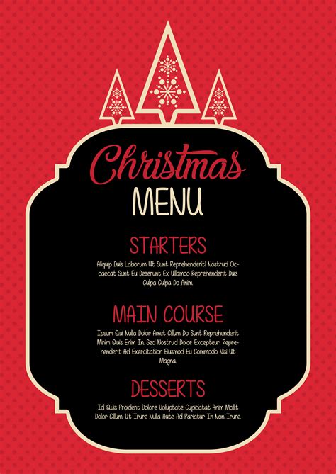 Christmas Menu Design 267263 Vector Art At Vecteezy