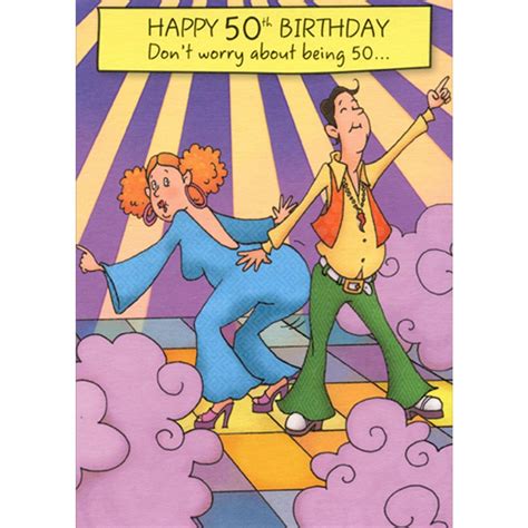 Man And Woman Disco Dancing Funny Humorous 50th Fiftieth Birthday