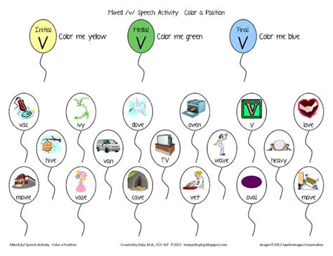 Looking for new speech therapy printables for upper grades to use? Free Printable Speech Worksheet: Color a Position-Practice ...