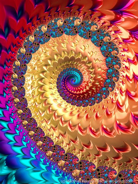 Colorful Spiral Fractal Art Prints