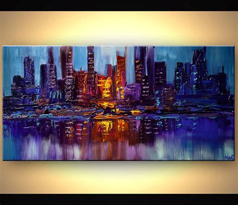 Modern 48 Original City Lights Acrylic Painting By