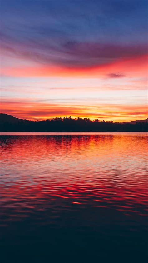 Download 1080x1920 wallpaper lake, sunset, horizon, beautiful, samsung ...