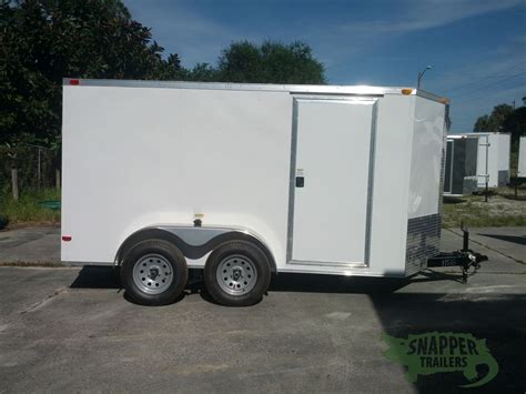 6x12 TA Trailer White Ramp Side Door Snapper Trailers