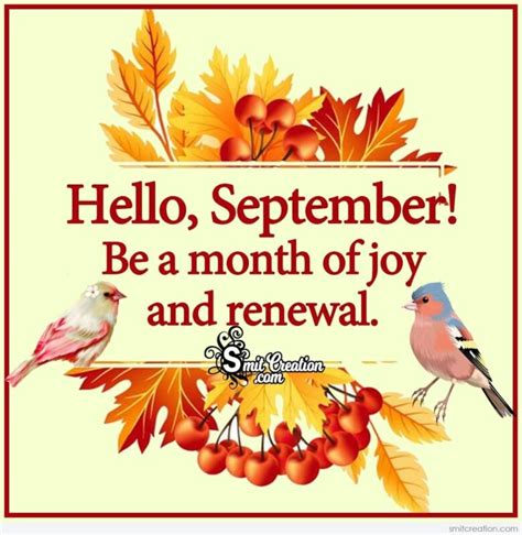 September Month Wishes Quotes Images