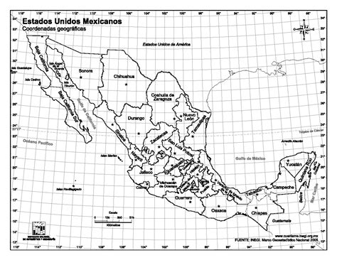 Mapa Para Imprimir De México Mapa De Estados Unidos Mexicanos Inegi De