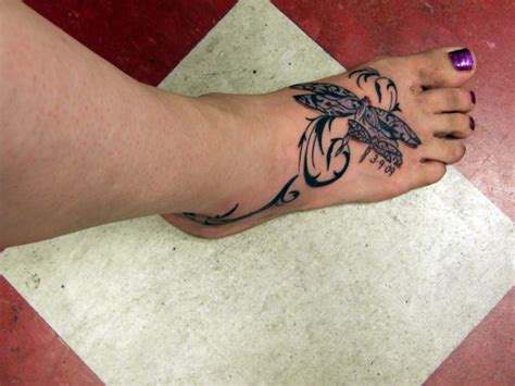Dragonfly Tattoo On Feet