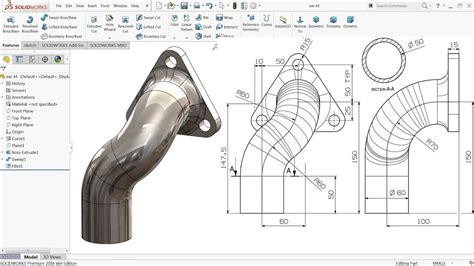 Solidworks Tutorial For Beginners Project Curve Exercise 44 Youtube