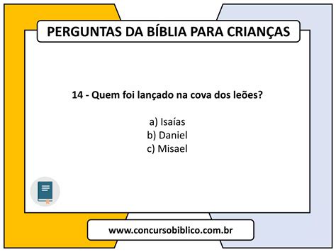 Perguntas Da Bíblia Para Criança