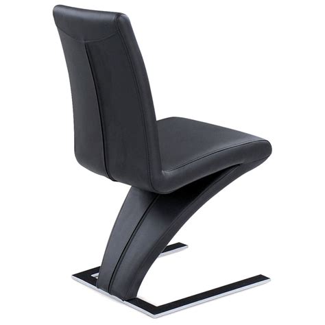 Brent Z-Shaped Dining Chair - Chrome Base, Black | DCG Stores