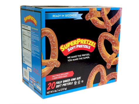 Superpretzel Fully Baked Soft Pretzels 20 Ct Box Case