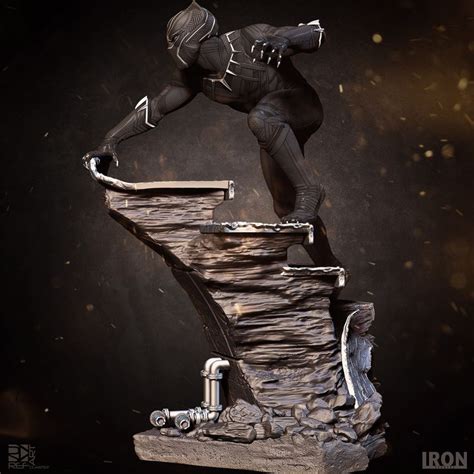 Black Panther Civil War Statue 14 Render 3d Rafael Mustaine