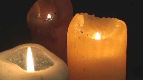 Candle Burning And Flickering Flame And Candle Extinction Stock Footage