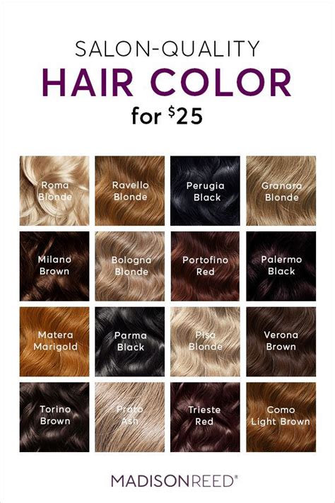 Hair Color Chart Madison Reed