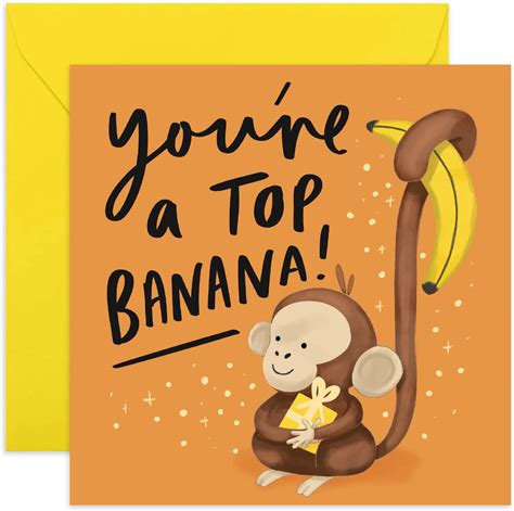 Old English Co Top Banana Monkey Birthday Card For Men