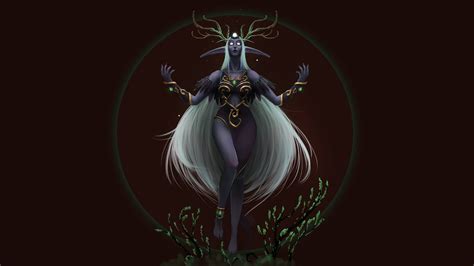 4k Fantasy Art Night Elves Druid White Hair Nature Fantasy Girl Elf Ears World Of