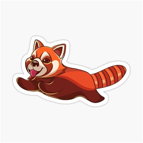 Cute Jumping Red Panda Sticker By Lightsonfire Redbubble