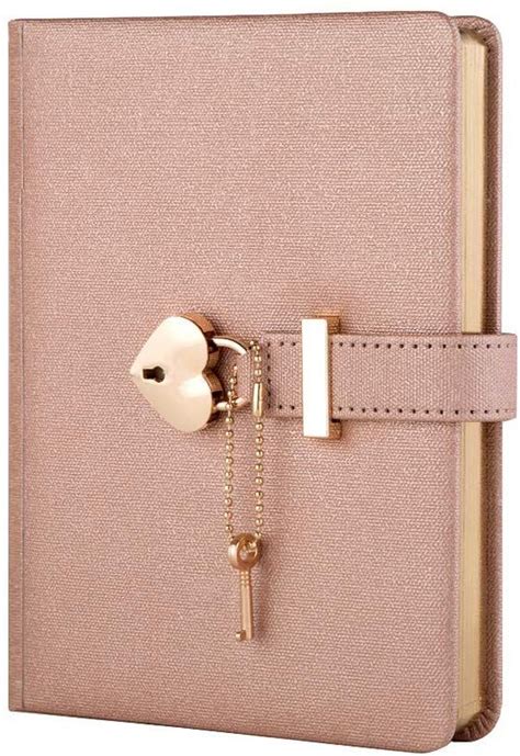 heart shaped combination lock diary with key off color pu leather cover jounal