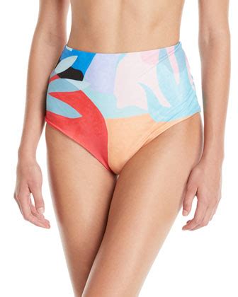 Mara Hoffman Lydia High Waist Brushed Colorblock Bikini Bottoms Neiman Marcus