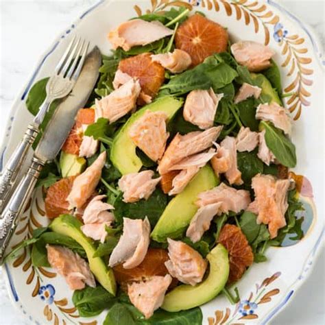 Salmon Avocado And Spinach Salad Comfort And Peasant