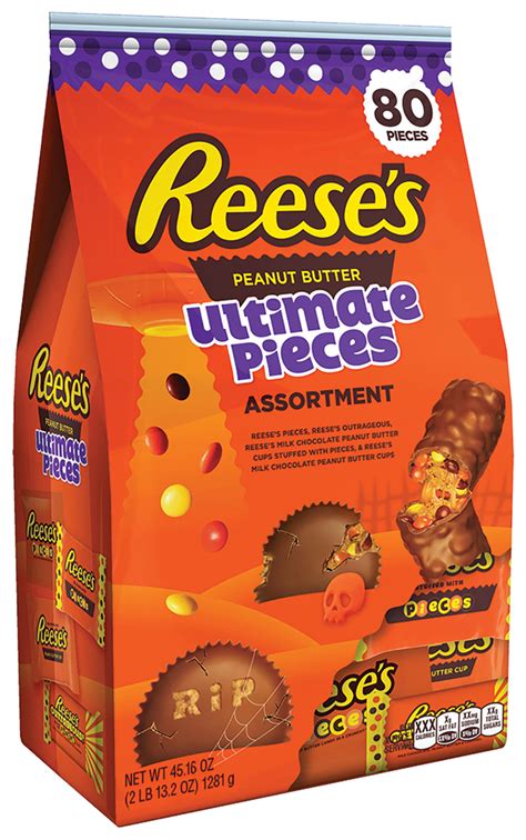 Reeses Halloween Ultimate Pieces Peanut Butter Candy Assortment 80