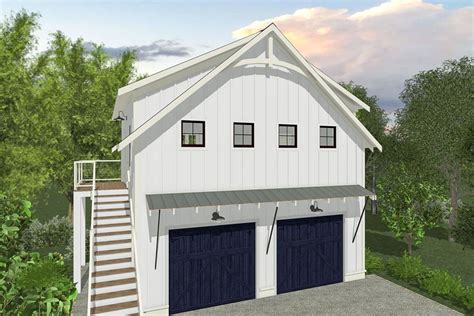 Plan 765021TWN: Cute Carriage House Plan with Private ...