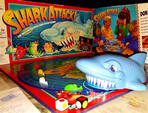 Vintage Shark Attack Board Game 1988 The Motorized Race And