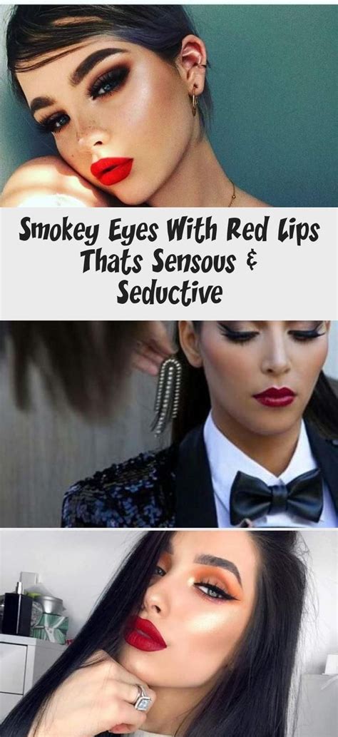 Smokey Eyes With Red Lips Thats Sensous And Seductive Makeupeyes Lips