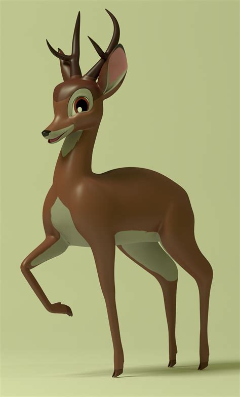 Adult Bambi Model 3d Model Animated Rigged Cgtrader