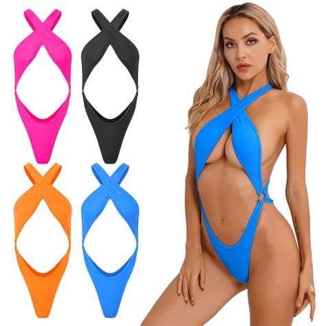 Sexy Damen String Body Micro Bikini Sling Shot Unterw Sche Badeanzug