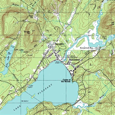 Ny Route 30 The Adirondack Trail Speculatorlake Pleasant Topographic Map